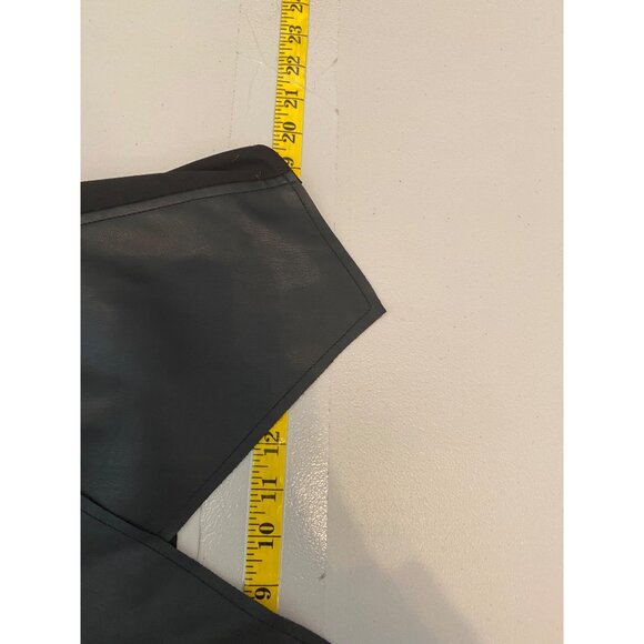 Wallis Black Faux Leather Waterfall Blazer Jacket Zipper Details Size 6 - Picture 10 of 11